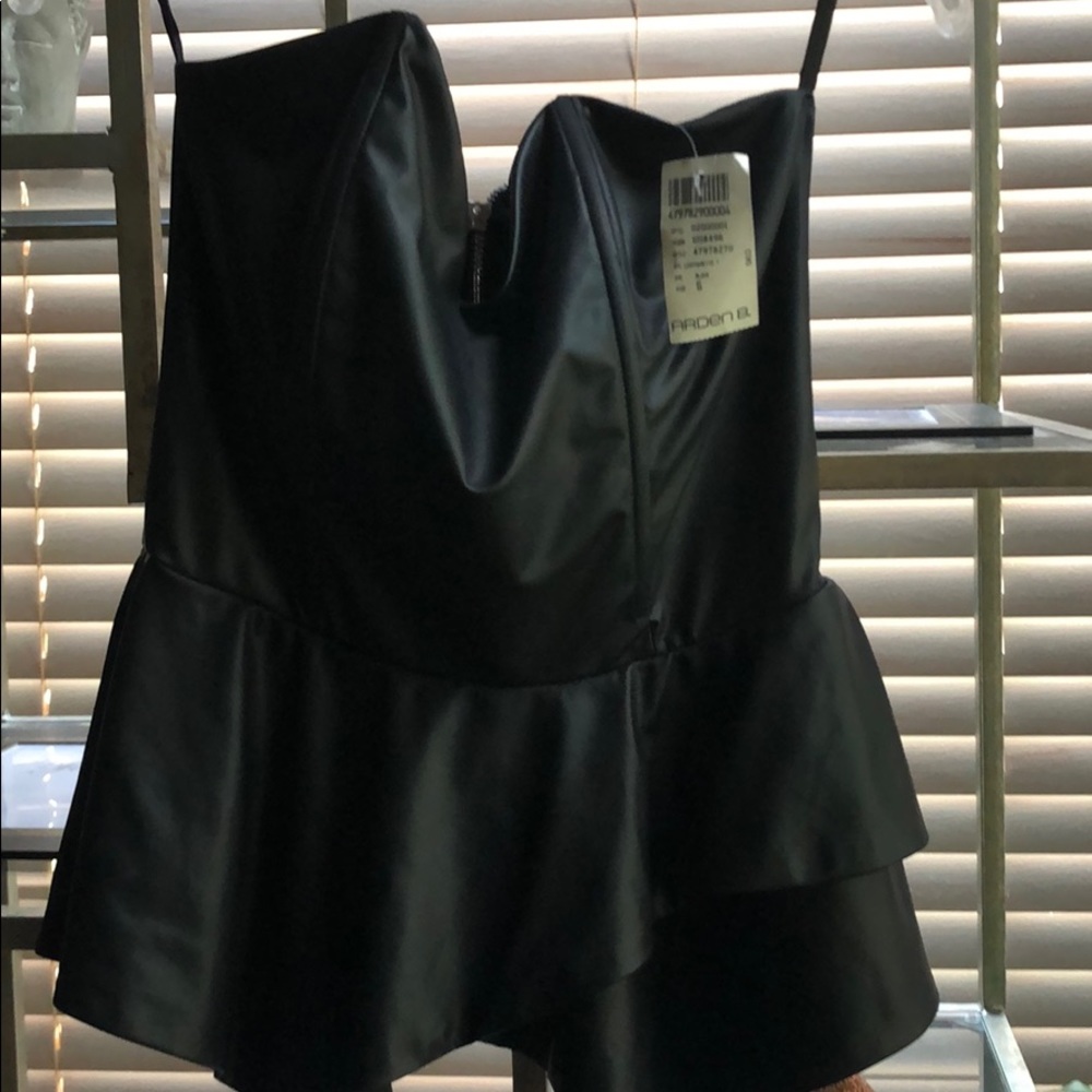 Arden B black faux leather Bustiers style top